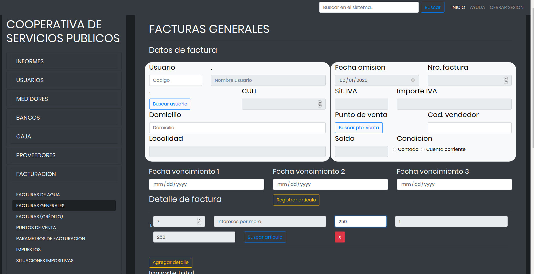 Sistema de facturación